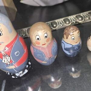 Vintage 1997 Colorful Hand-Painted, Signed Nesting Dolls Set Of 5